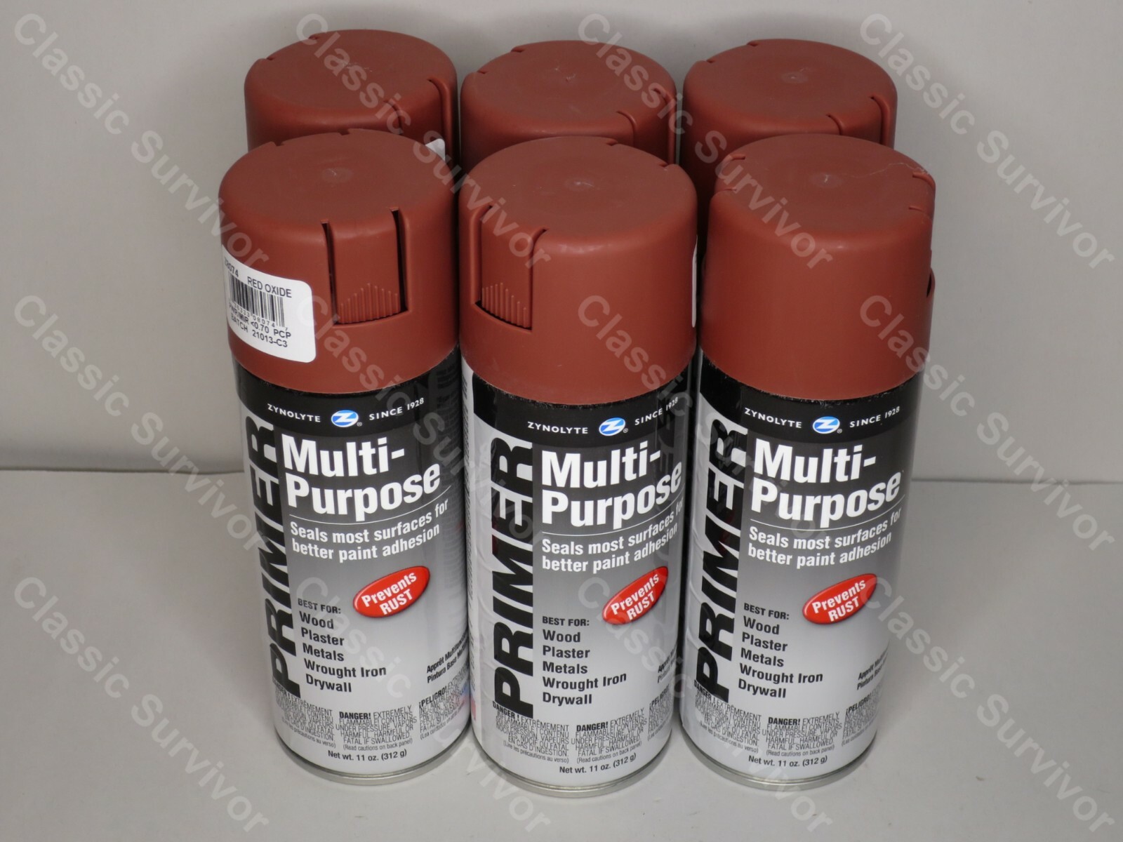 Aervoe Z8074 Zynolyte Multipurpose Primer, Red Oxide Case of Six Cans