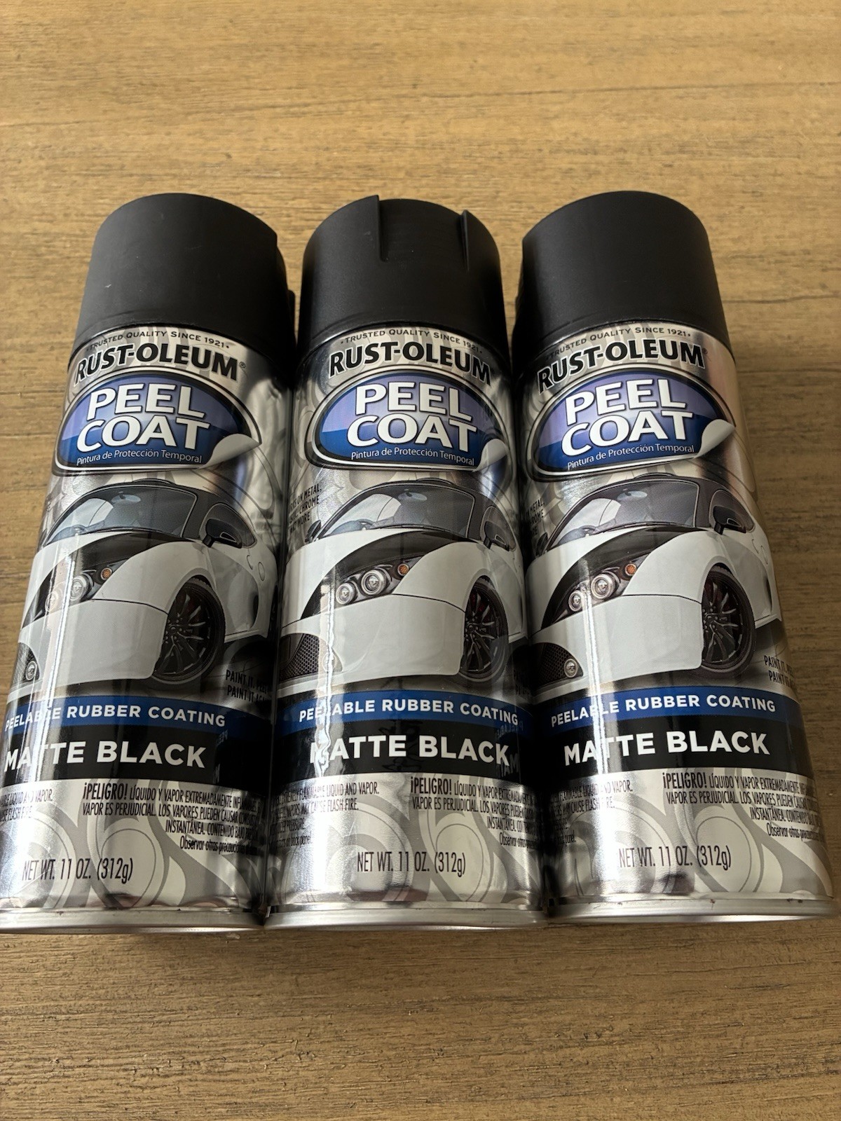 3 Rust-Oleum 316176 Automotive Peel Spray Coating 10 oz Each Matte Black NEW