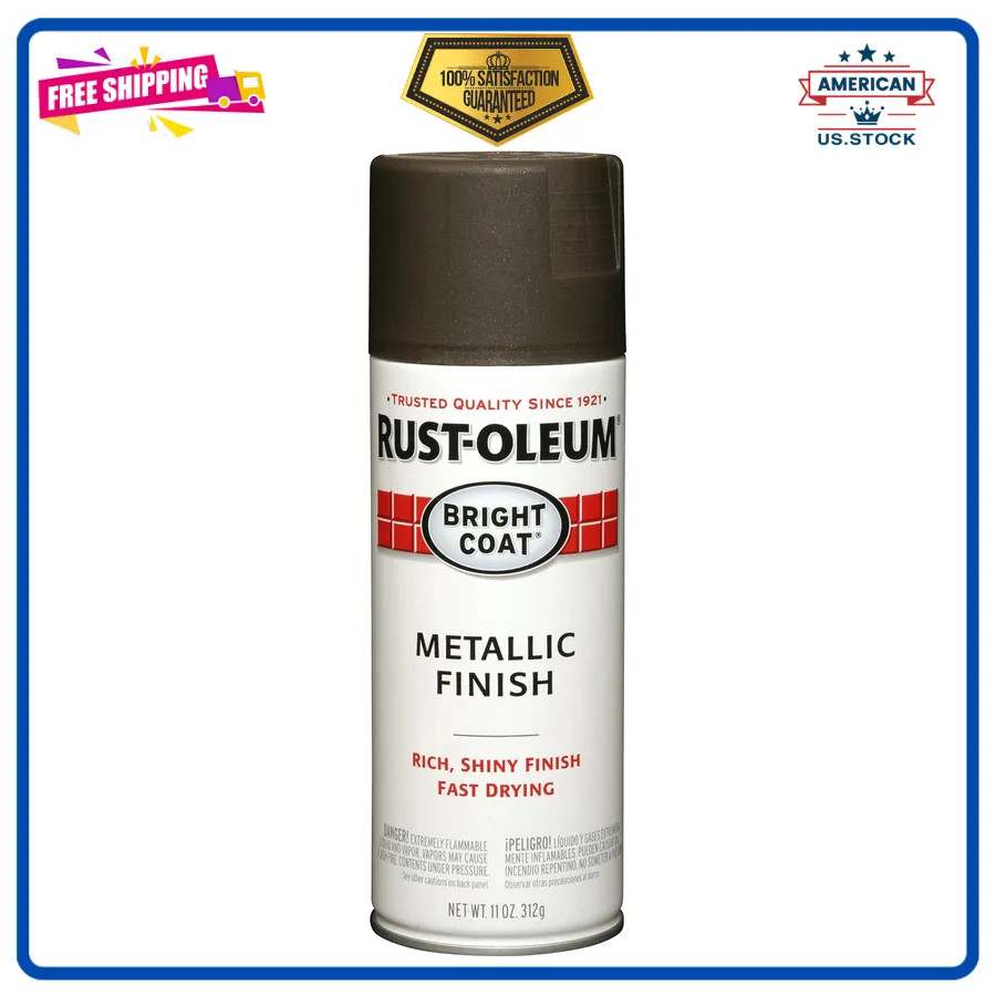 Rust-Oleum Stops Rust Bright Coat Metallic Spray Paint Copper 11 oz Indoor Ou…