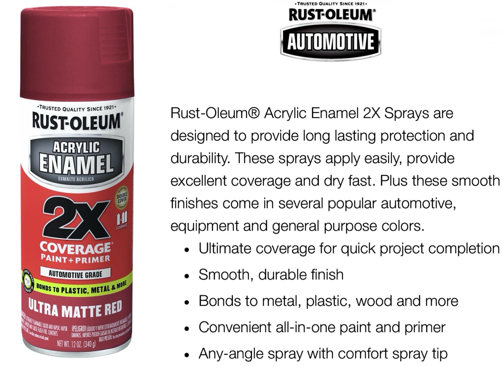 (8 Pk) Rust-Oleum 2X DOUBLE COVER Spray Paint Red Wood Metal Plastic HIGH GRADE