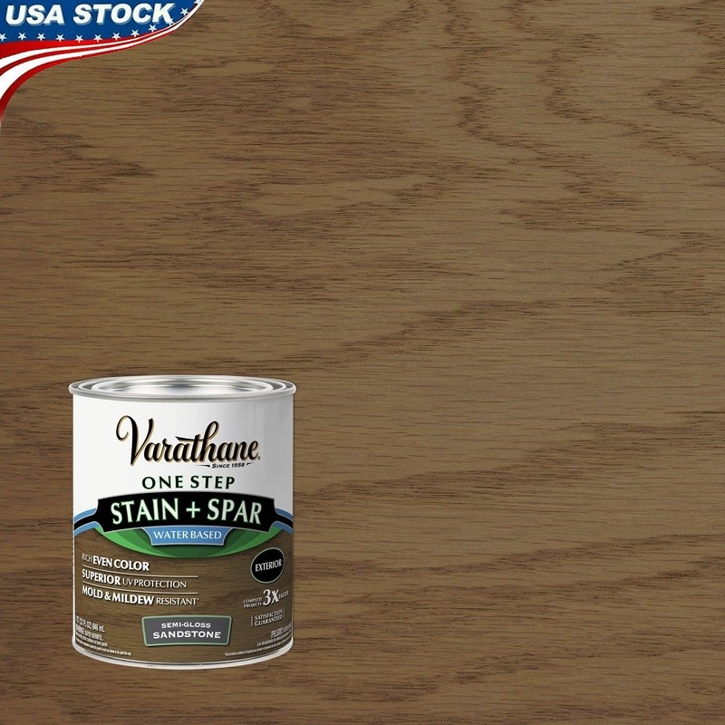 2 Pack One Step Wood Stain Spar Urethane Water Based Outdoor Finish 90 sq ft New
