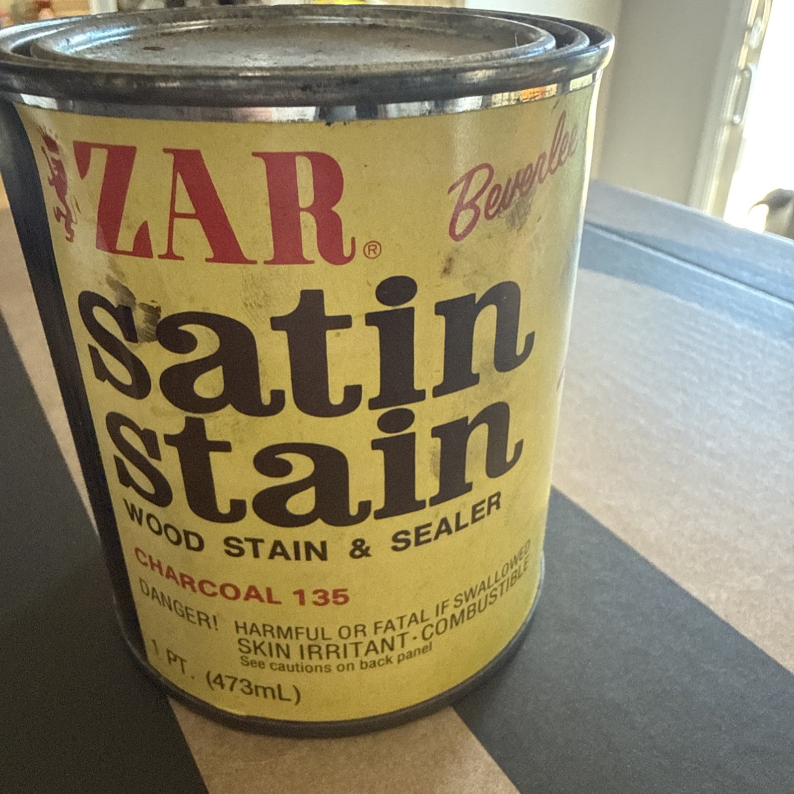 Vintage ZAR Beverlee’s Satin Stain Wood Stain & Sealer Charcoal 135 1 Pint FULL