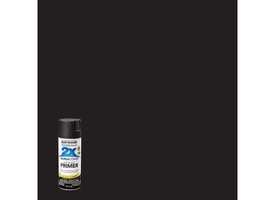 Rust-Oleum 249846 PAINTER’S Touch Spray Primer, Flat, Black, 12 oz, Aerosol Can