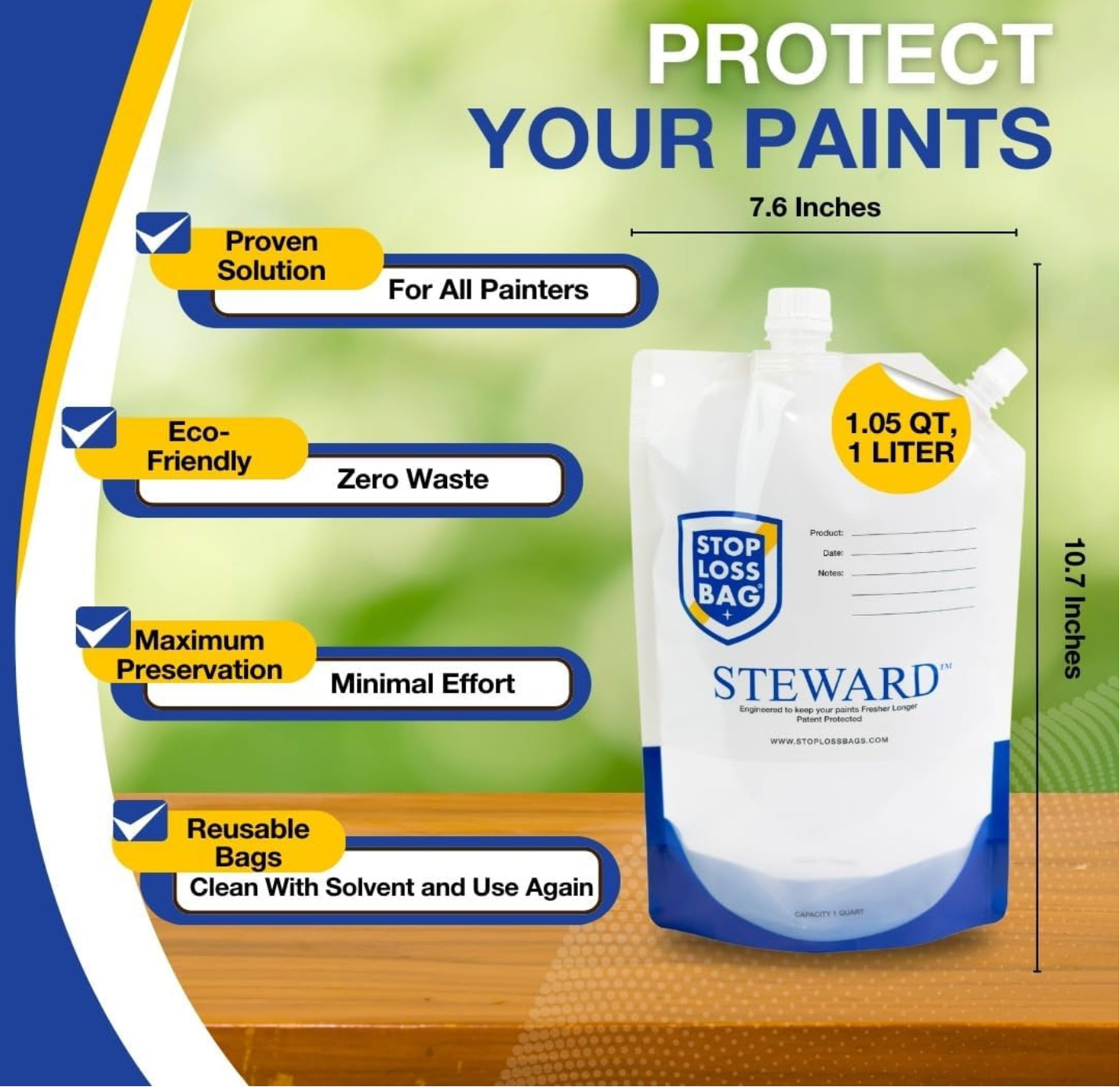 STEWARD – Stop Loss Paint Saving Bags – 8 Bag Complete Paint Storage Kit
