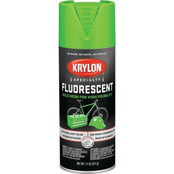 (12)-Krylon 11 Oz. Fluorescent Spray Paint, Green Model: K03106888