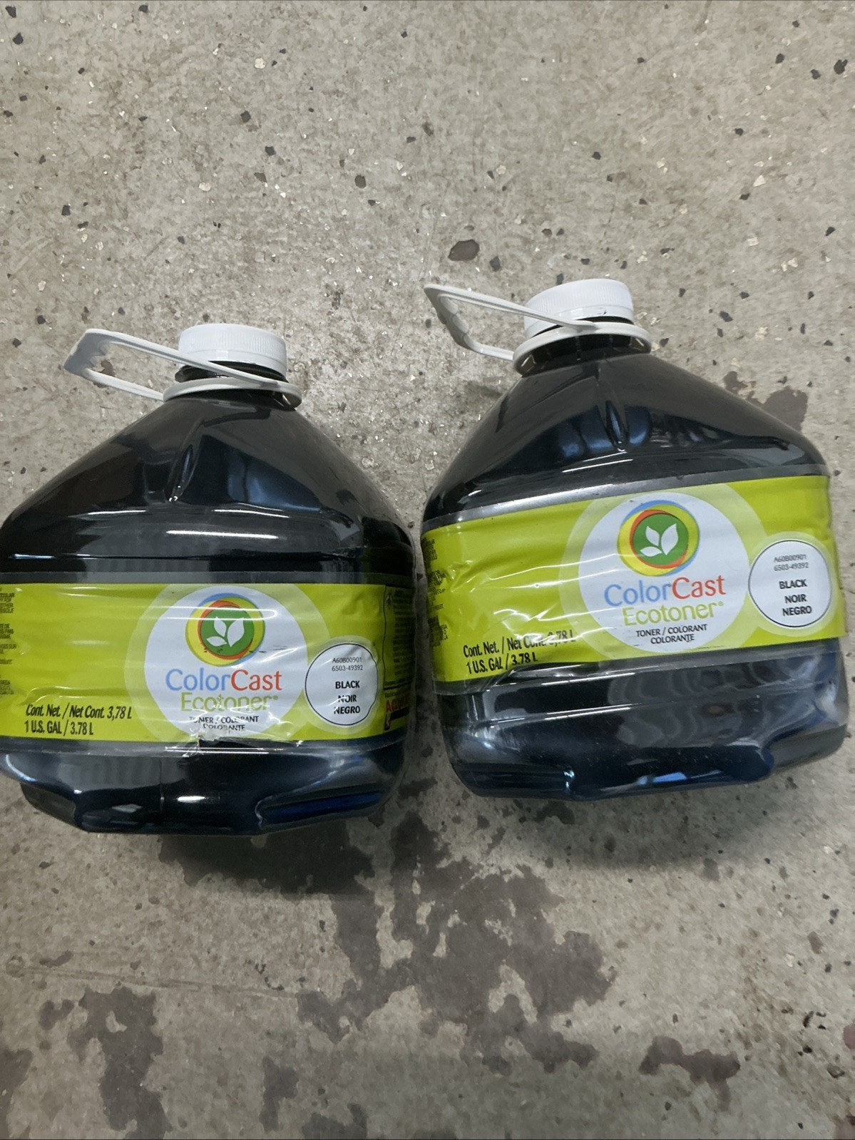 2pk Colorcast Ecotoner Colorant A60B00901 – Black Toner – 1 Gallon each *NEW*