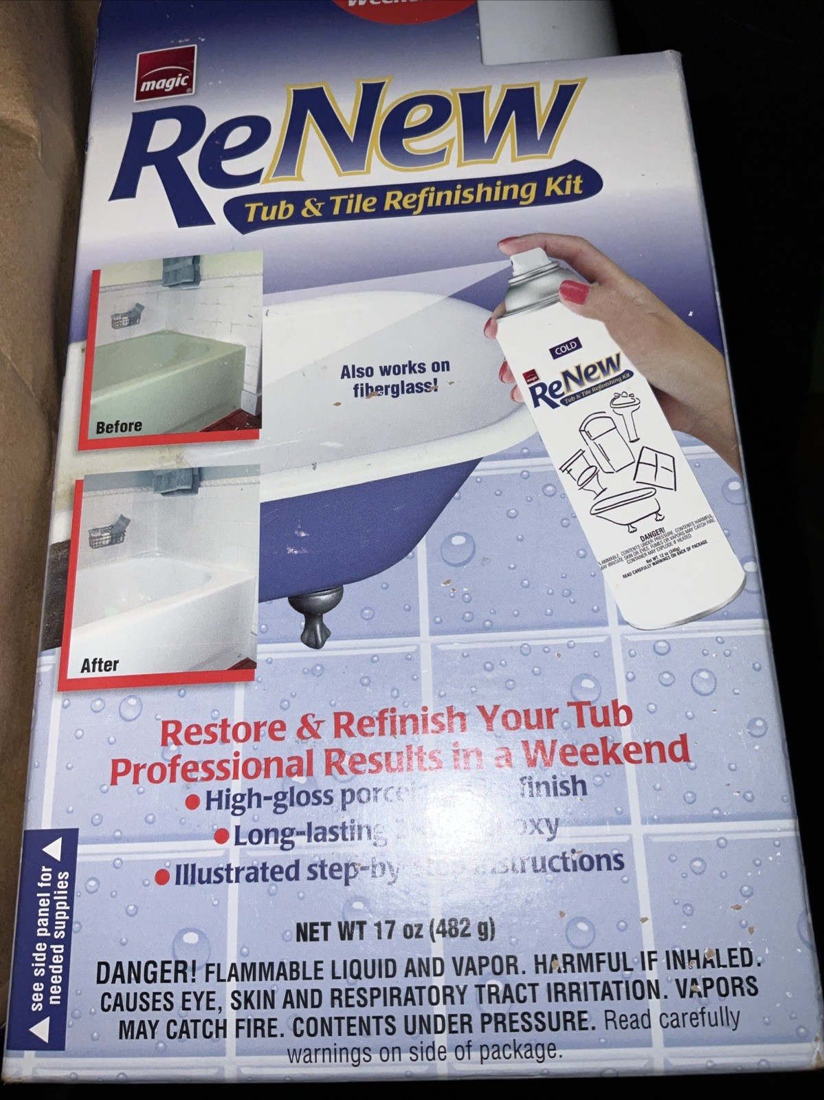 Magic Tub and Tile Refinishing Kit – Spray on Aerosol – Refinish Sinks Tile Porc