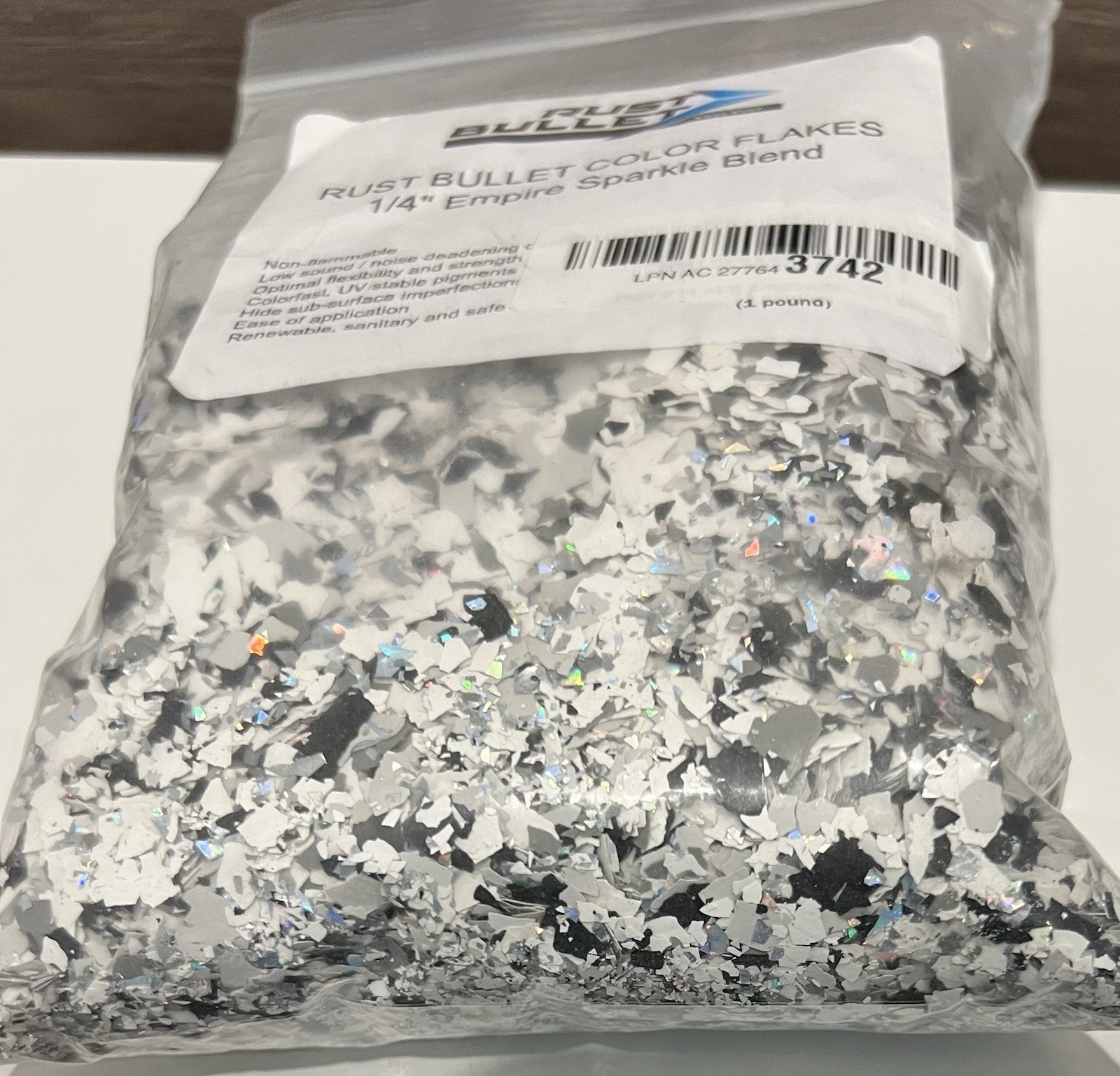 RUST BULLET Color Floor Flakes 1/4” Empire Sparkle Blend 1 lb.