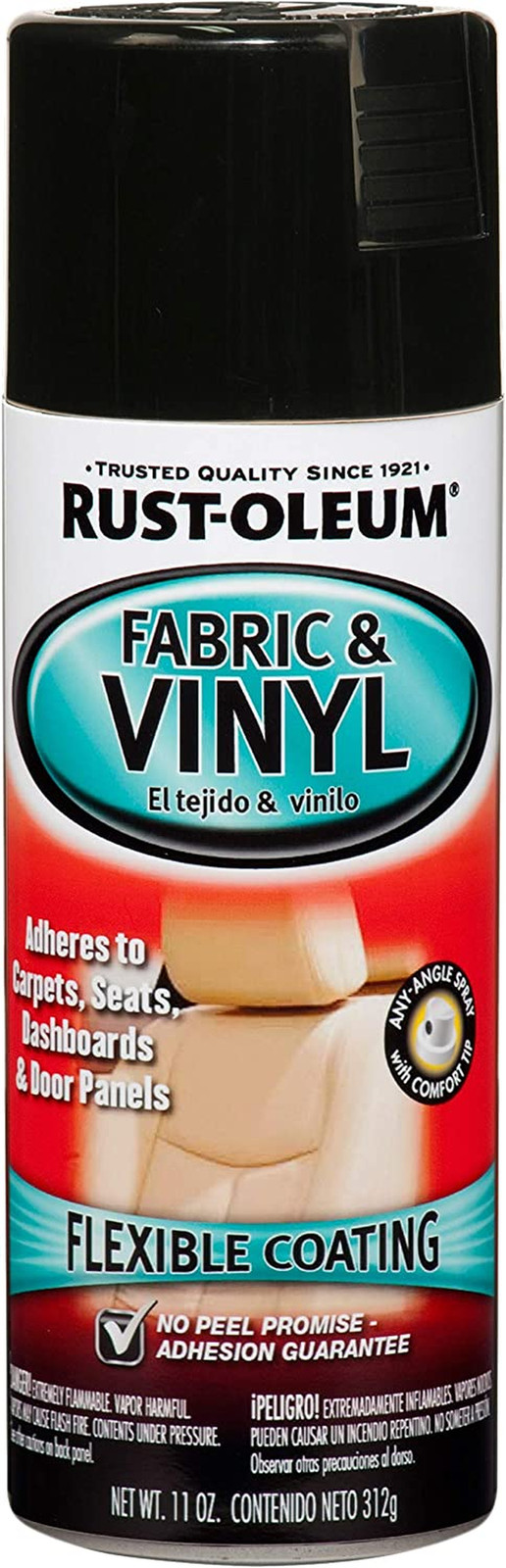Fabric & Vinyl Spray Paint Automotive Flexible Coating Gloss-Black 248918 11oz