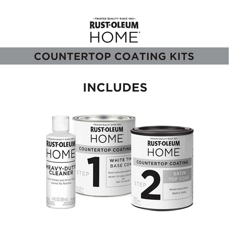 Countertop Coating Kit Stain Resistant Easy 2-Step Fast Dry Durable 32oz New