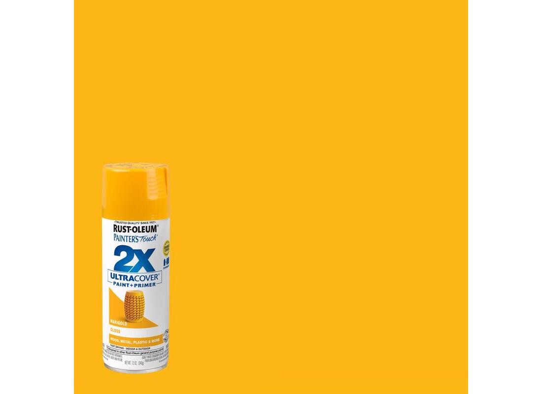 PAINTER’S Touch Gloss Spray Paint, Gloss, Marigold, 12 oz, Aerosol Can