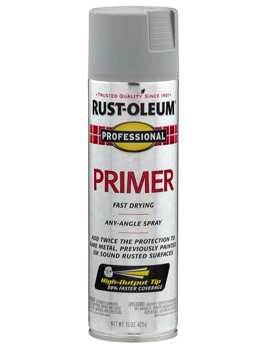 Rust-Oleum 7582838-6PK Professional Primer Spray, 15 Oz, Flat Gray, 6 Pack