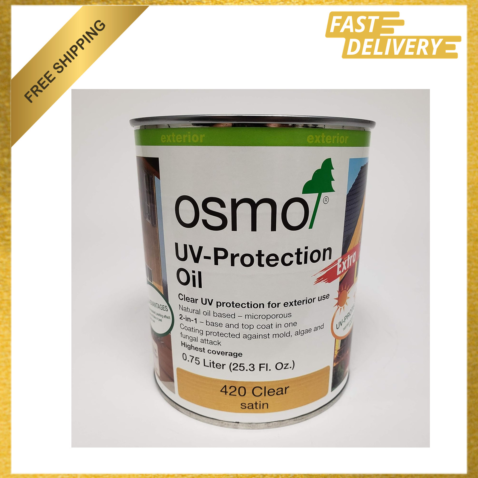 UV Protection Oil Extra, Wood Finish Oil, Model Not Specified, 0.75 Liter, Clear