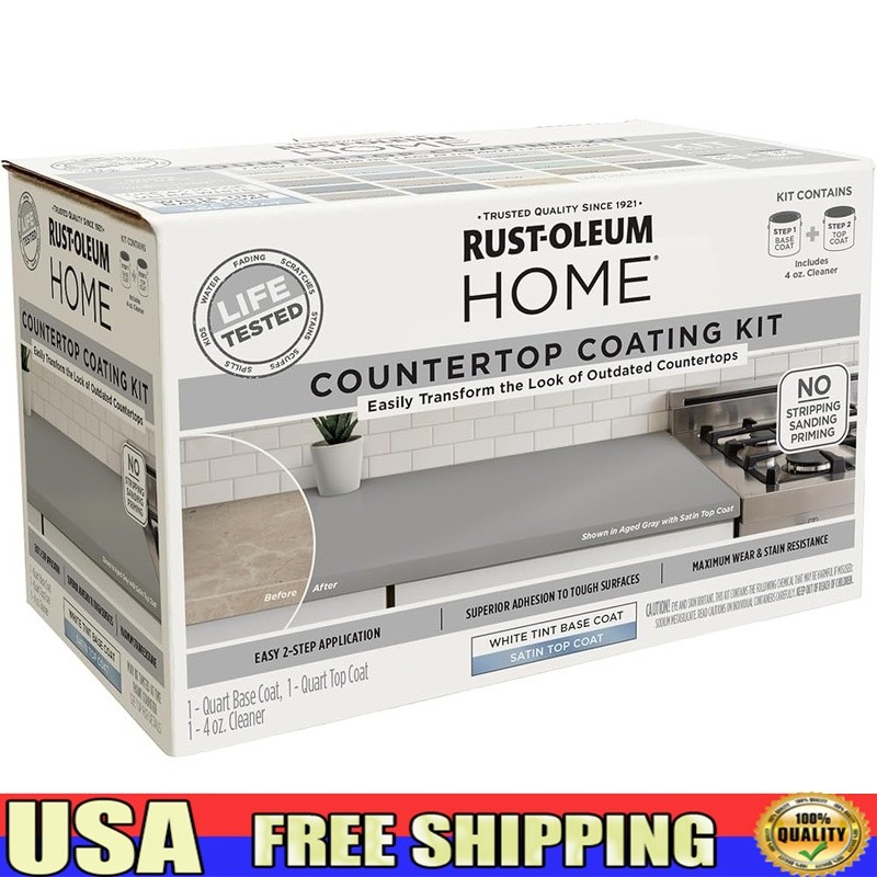 Countertop Coating Kit Stain Resistant Easy 2-Step Fast Dry Durable 32oz New