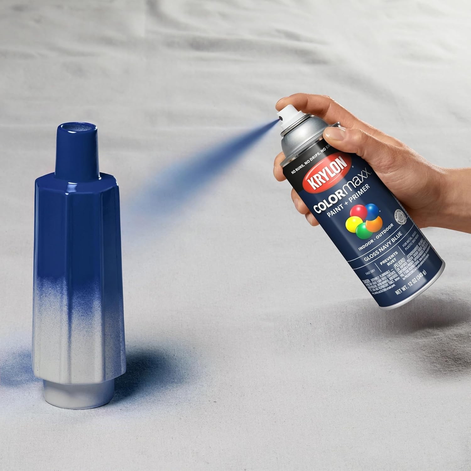 Fast-Drying 12 Oz Gloss Navy Blue Spray Paint – Rust Resistant for All Surfaces