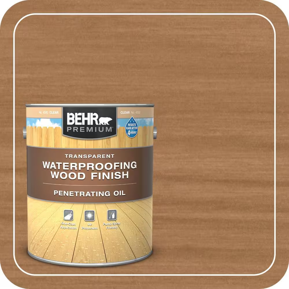 1 Gal. Transparent Penetrating Oil-Based Exterior Waterproofing Wood Stain Clear
