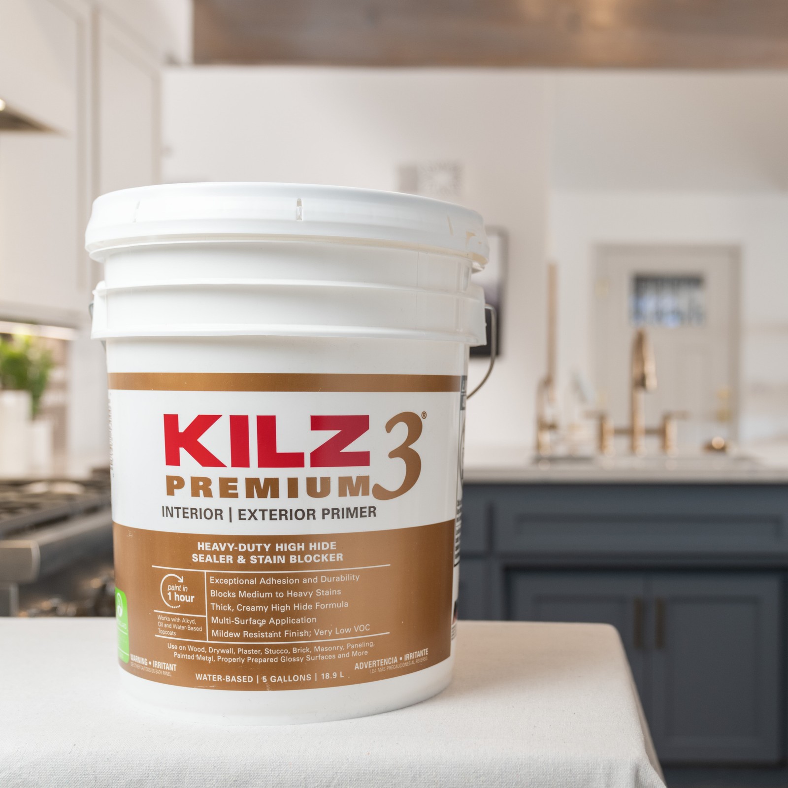 1Gal Water-Based Wall Ceiling Primer Multi-Purpose Interior Exterior Paint Base