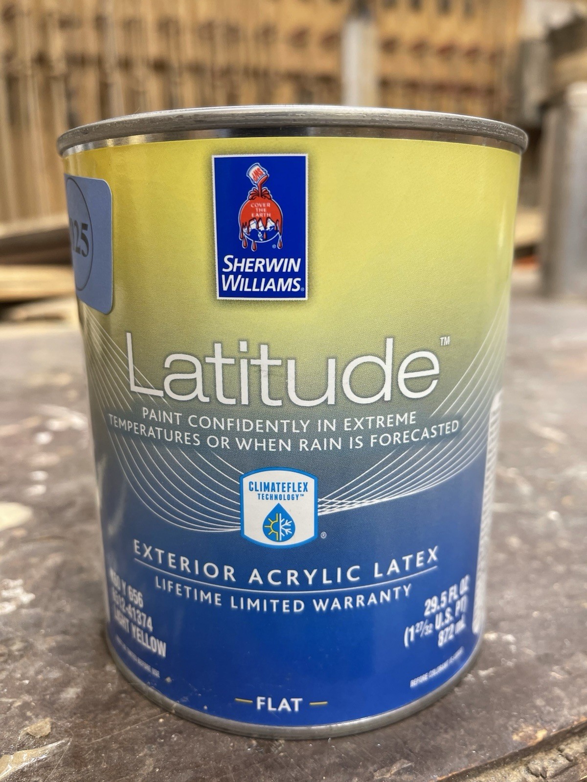 Quart Sherwin Williams Latitude Light Yellow Base Exterior Flat Acrylic Paint