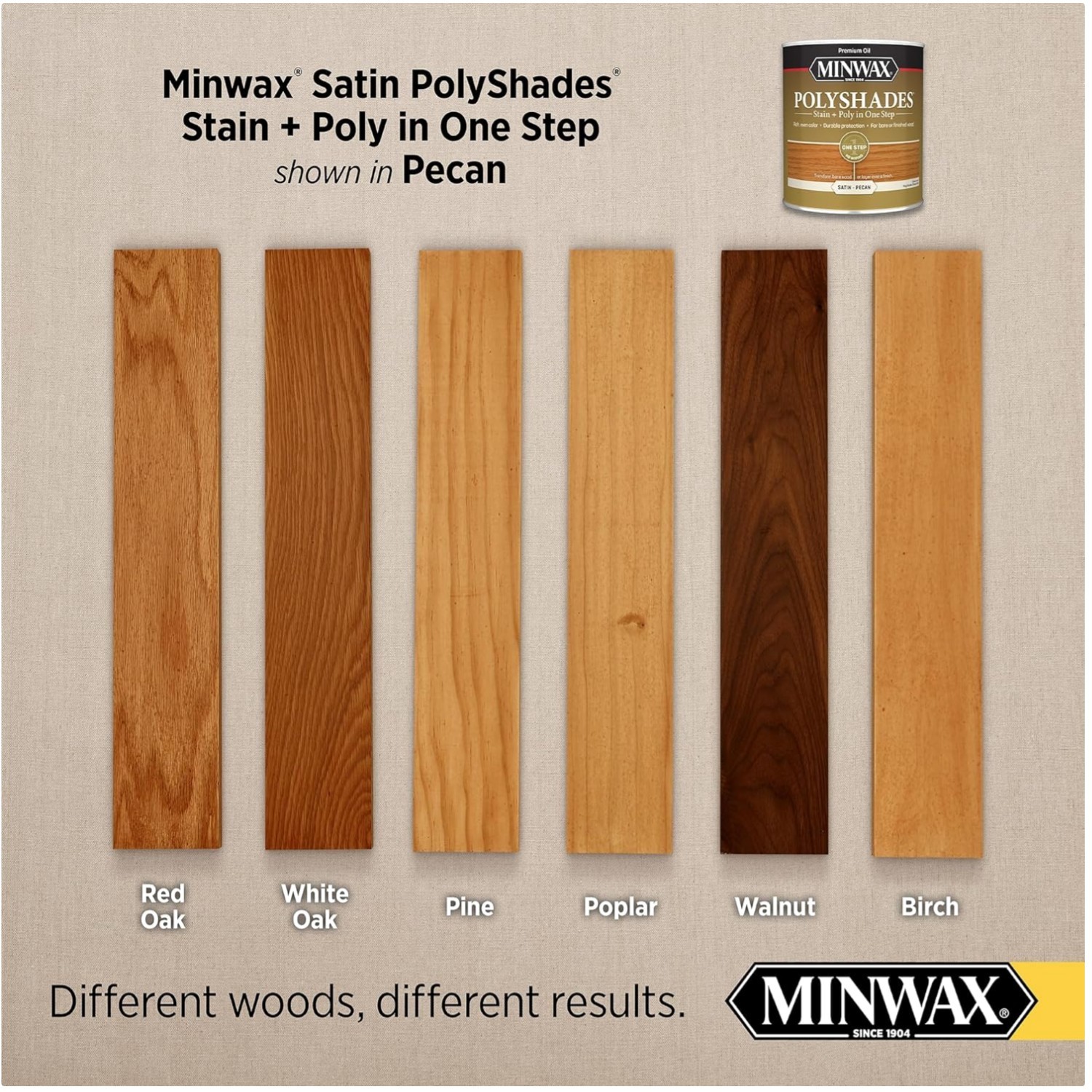 PolyShades Pecan Satin Wood Stain + Polyurethane Finish^