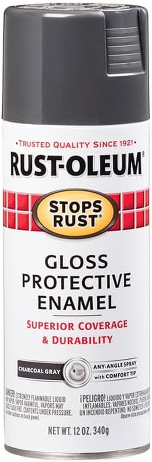 7784830 Stops Rust Spray Paint, 12 Oz, Gloss Charcoal Gray