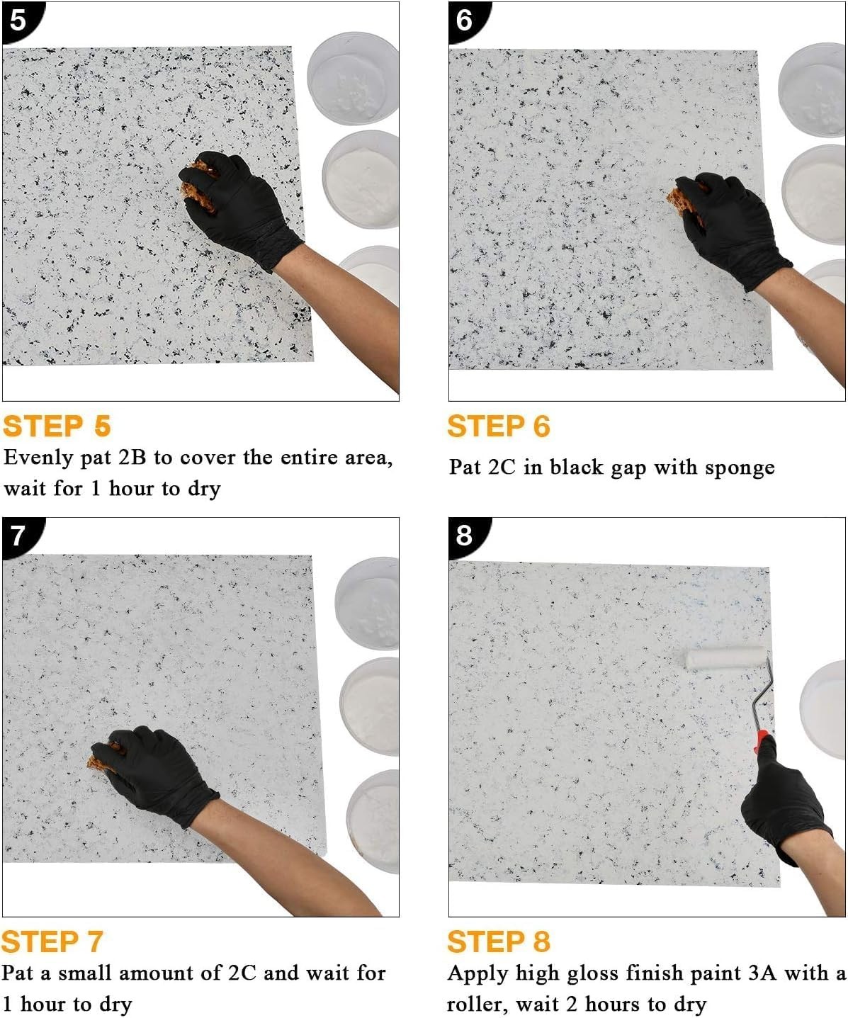DIY Countertop Refinishing Kit White Diamond Fast-Dry Scratch Resistant