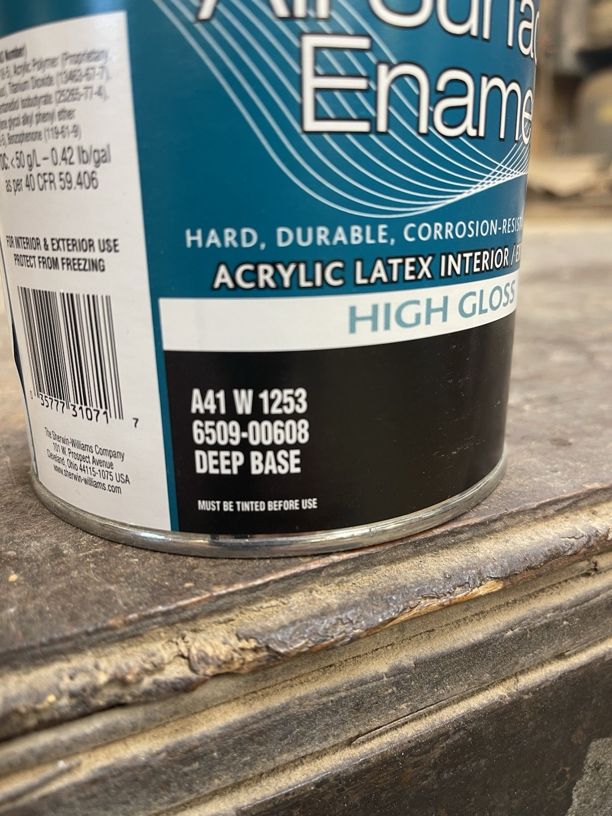 1 Qt Sherwin Williams All Surface Enamel Deep Base High Gloss Acrylic Paint