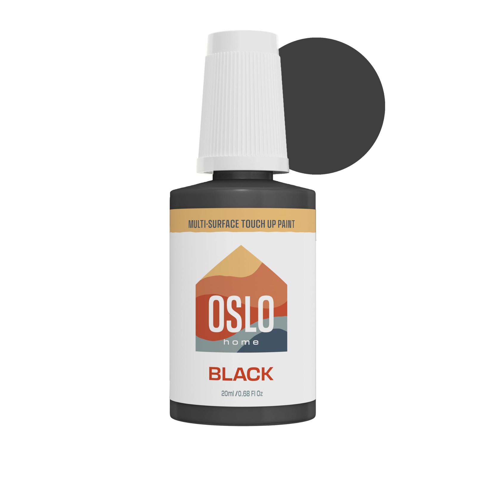 Touch Up Paint Black Matte 20ml w/brush in bottle Quick drying