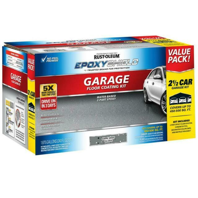 Rust-Oleum 365186 EPOXYSHIELD Garage Floor Coating Dark Gray 2.5 Kit