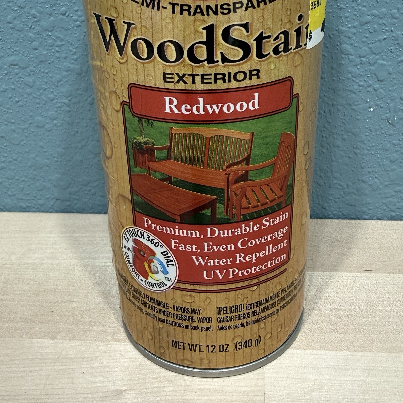 Krylon WoodStain Exterior REDWOOD Water Repellent UV Protection 12 Oz. Spray Can