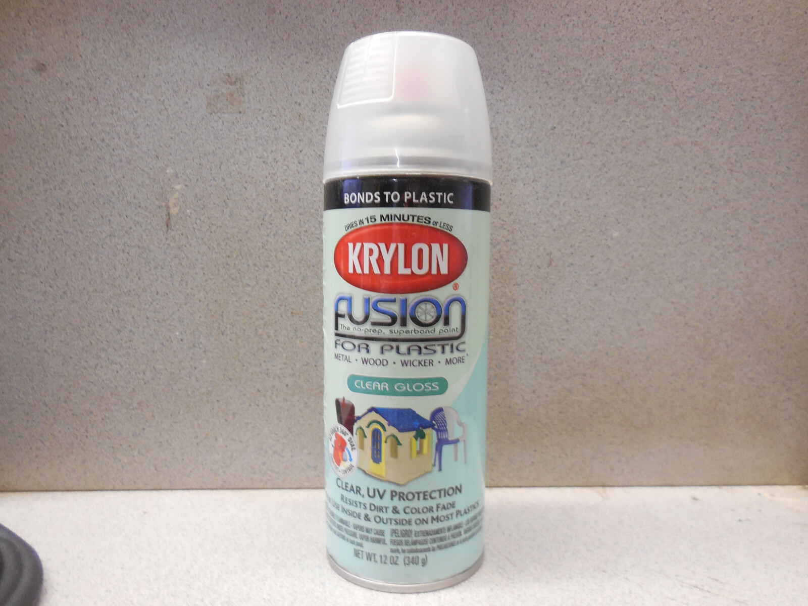 New Krylon Fusin Plastic Clear Fusion12 ounce can 2444