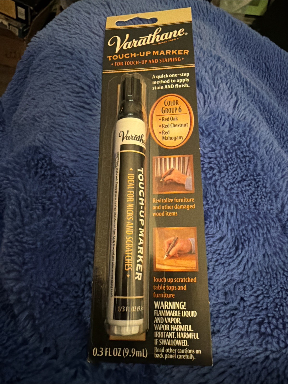 Varathane Classic Touch-Up Marker, 0.33 fl oz, Red Oak, Mahogany,Chestnut- NEW