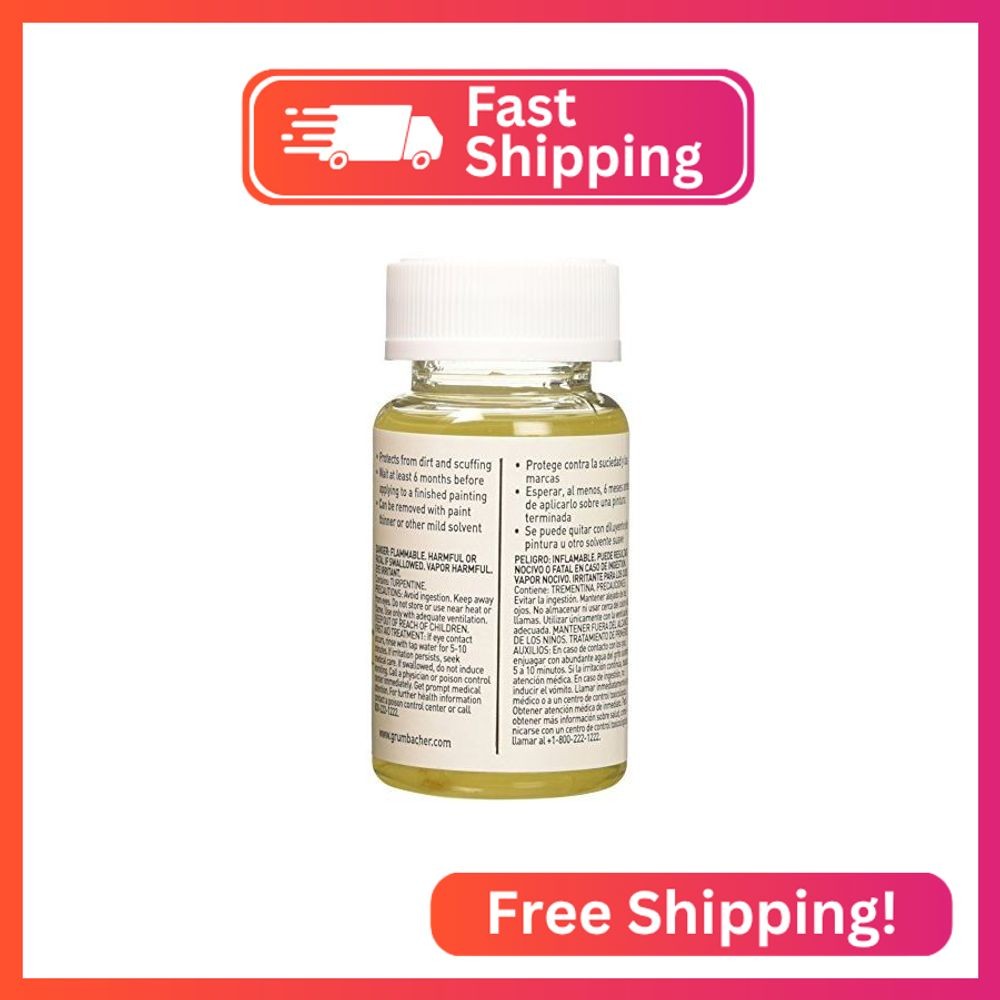 Grumbacher Damar Final Varnish for Oil Paintings, Jar, #5692, 2.5 Fl Oz (Pack of