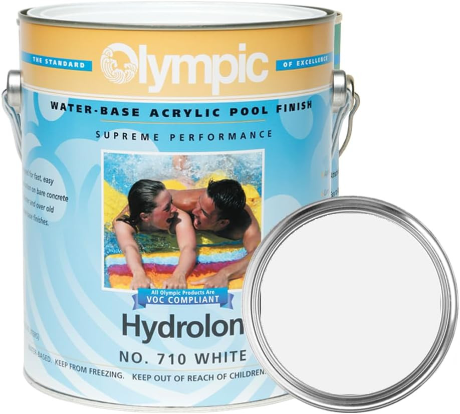 Olympic Hydrolon Pool Paint White 1 Gallon Water Based Acrylic Satin Finish