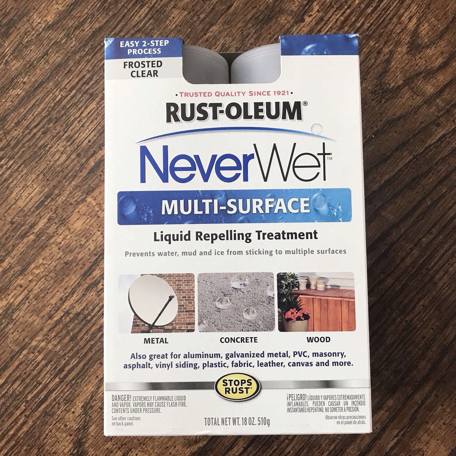RUSTOLEUM 18 oz. Never Wet Multi-Purpose Spray Kit New Water Repellent Frosted