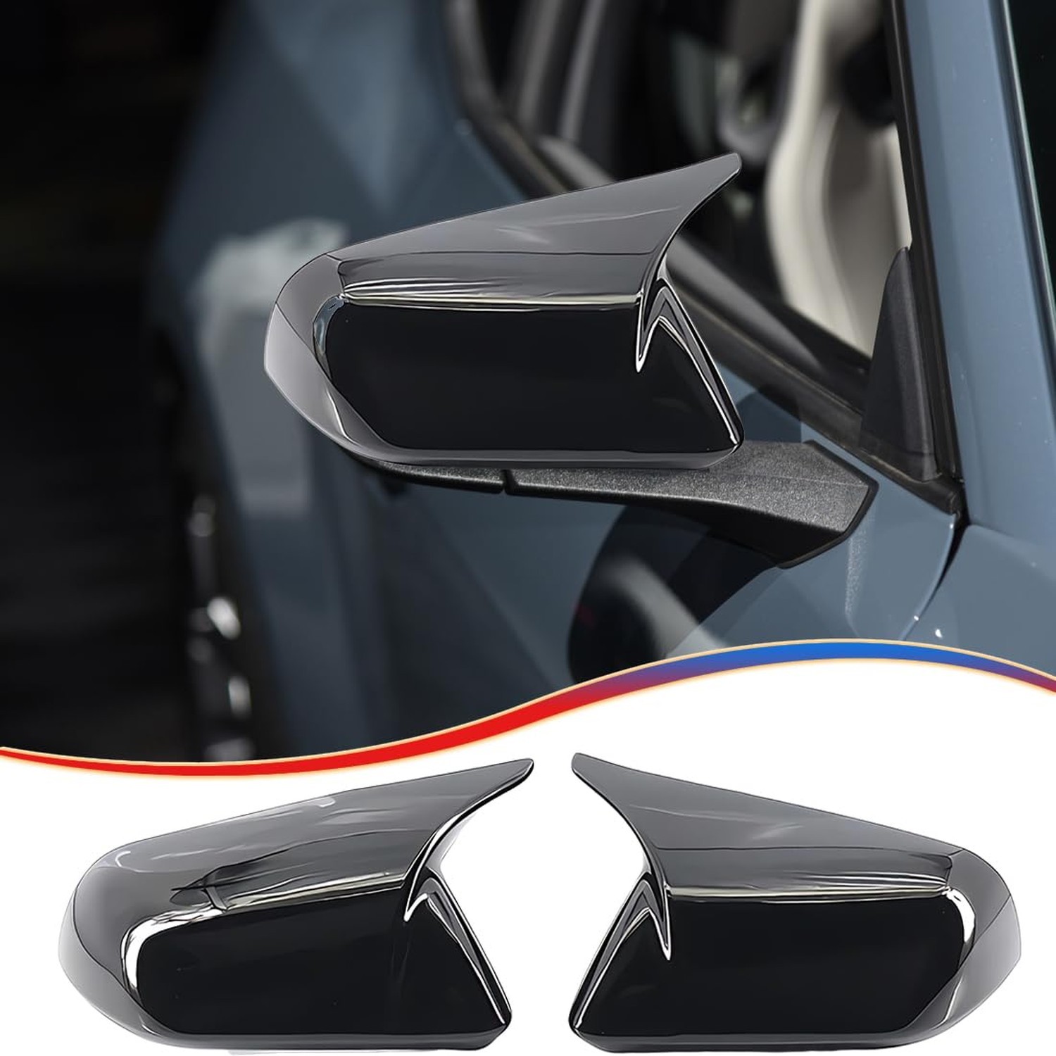 Side Rear View Mirror Cover for 2015-2025 Ford Mustang GT/GT Premium/Ecoboost…