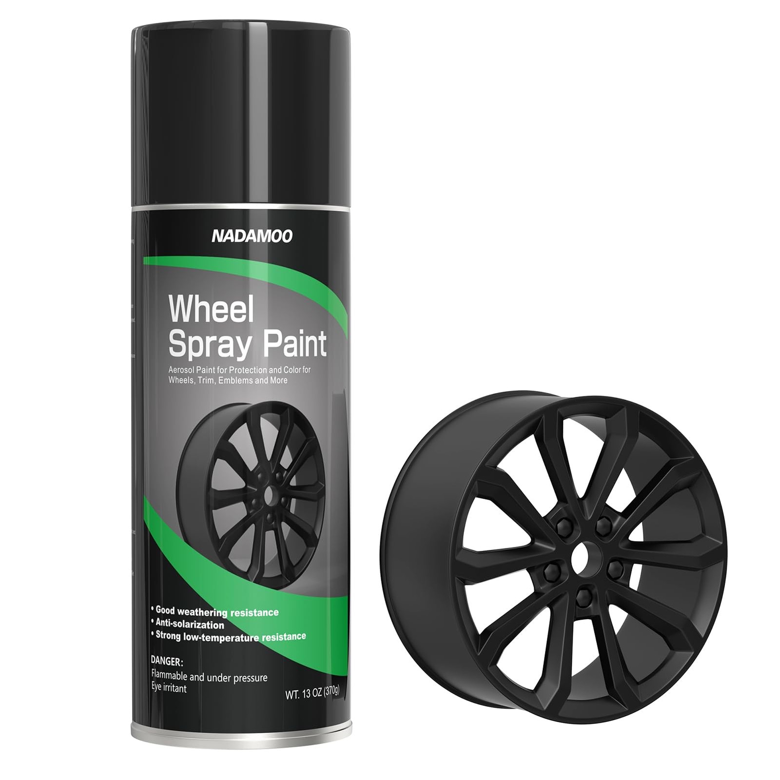 1 PCS 13 Oz Matte Black Aluminum Wheel Rim Recolor Protection Spray Paint