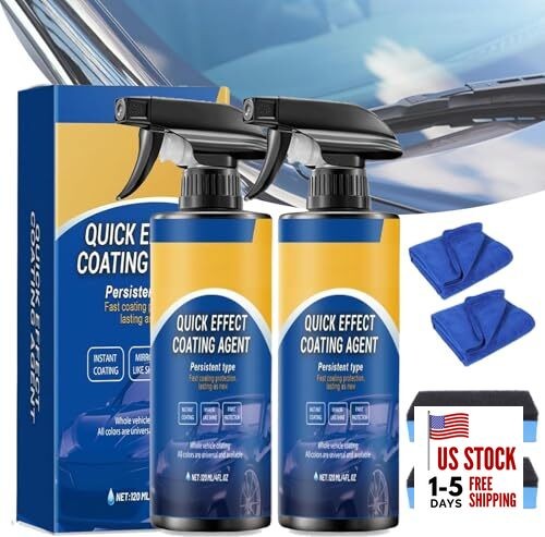 Quick Effect Car Coating Spray 2 Pack, Waterless Wash Polish, Paint Protection