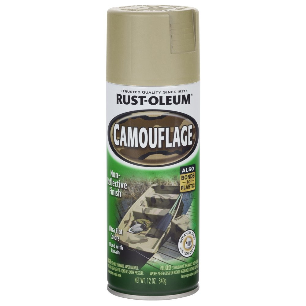 Camouflage 2X Ultra Cover Sand Spray Paint Vehicles Boats Hiding Coverage 12 Oz