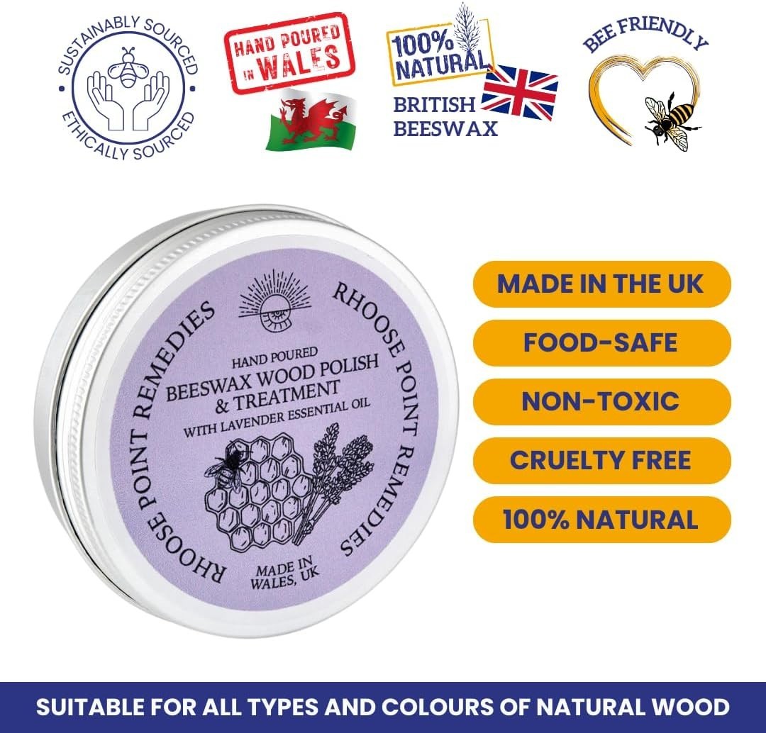 Eco-Friendly Lavender Beeswax Polish 3.4 Fl Oz – Protect & Enhance Wood Surfaces