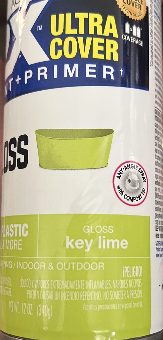 Rust-Oleum 2X Ultra Cover Gloss Key Lime Spray Paint + Primer 12 oz New