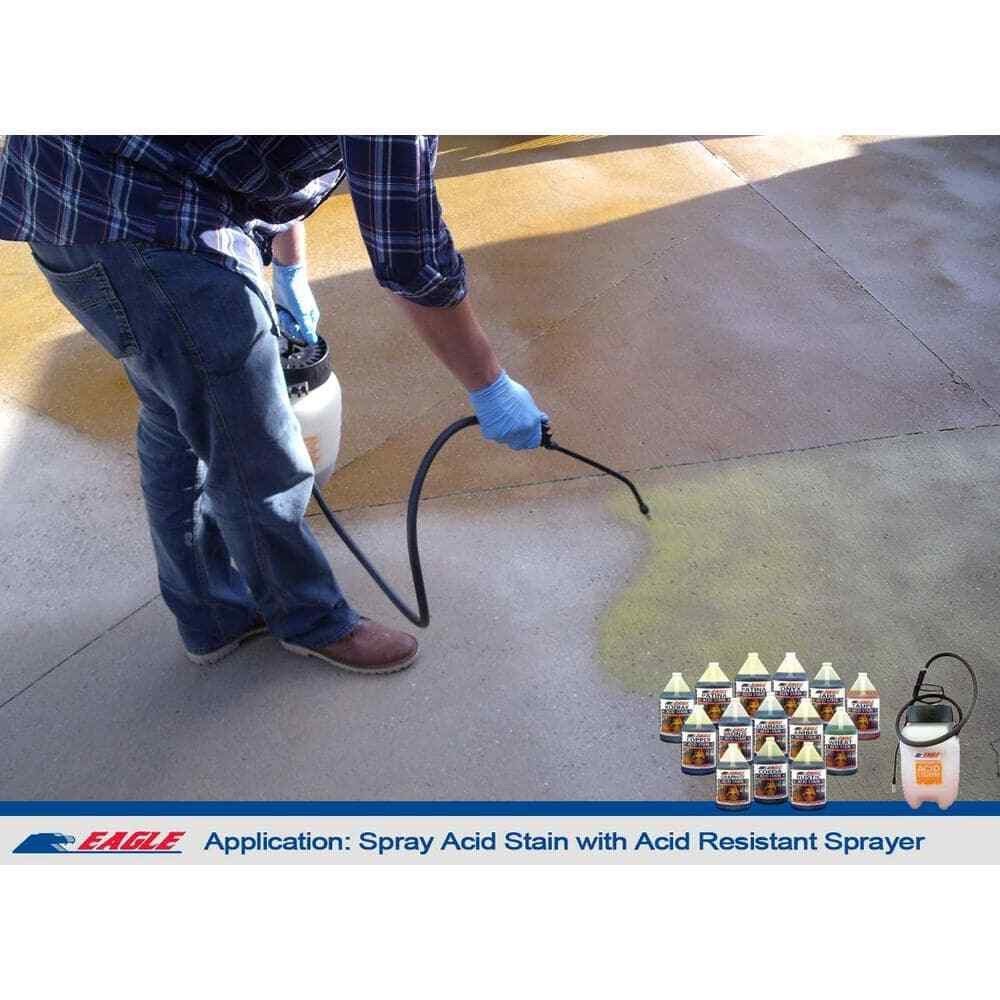 Eagle Graphite Concrete Acid Stain Interior Exterior Floor Marbled Look 1 Gallon
