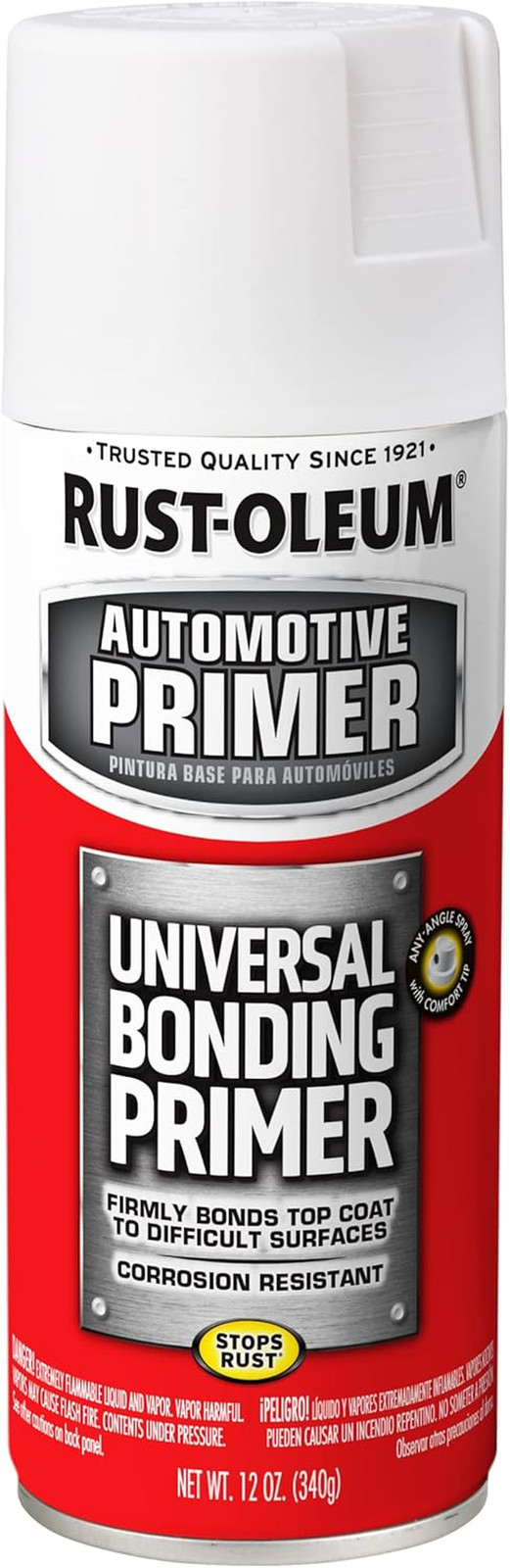 Rust-Oleum 286793 Automotive Universal Bonding Primer Spray, 12 Oz, Flat White,