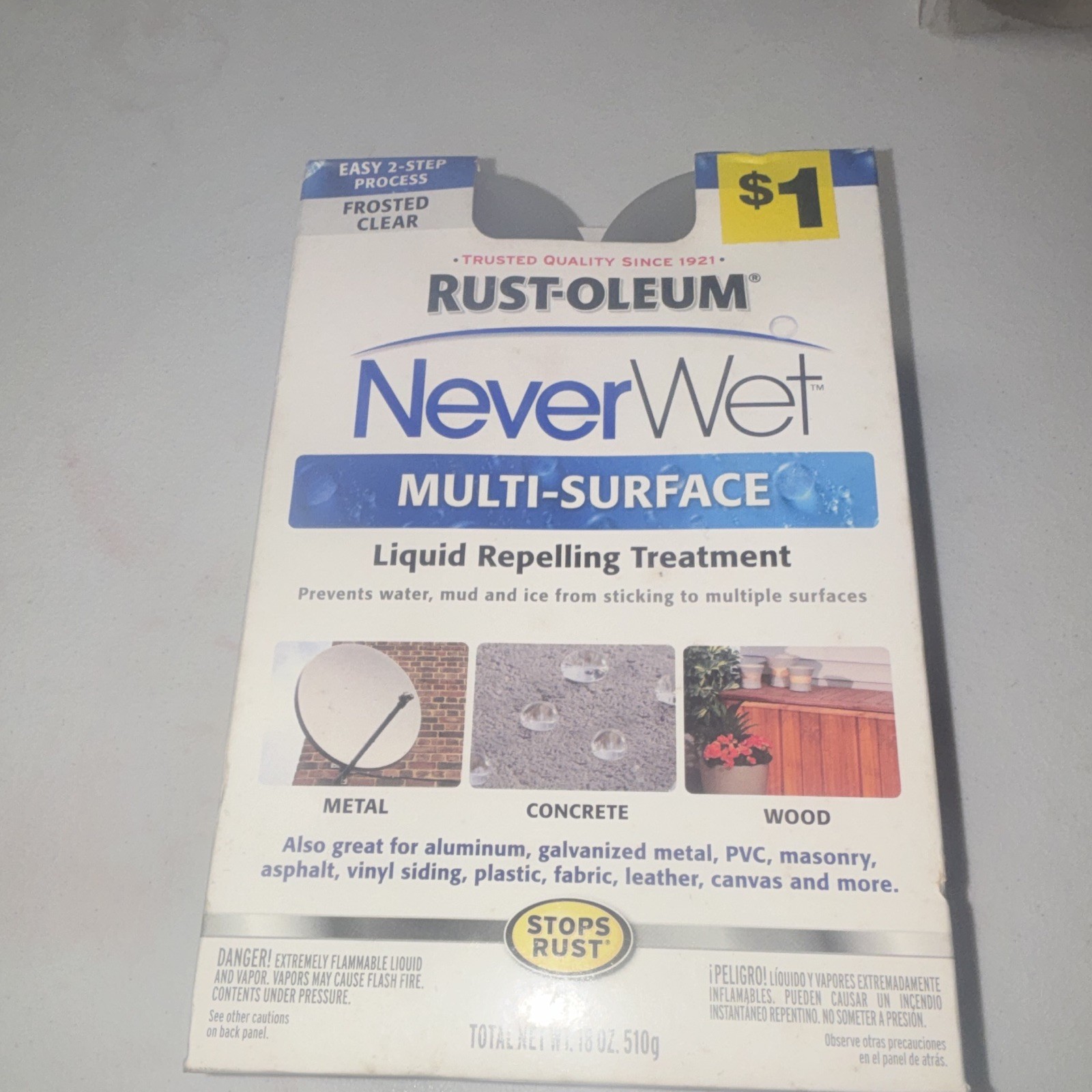 Rust-Oleum NeverWet Multi-Surface Waterproof Frosted Clear Aerosol Spray 18 oz