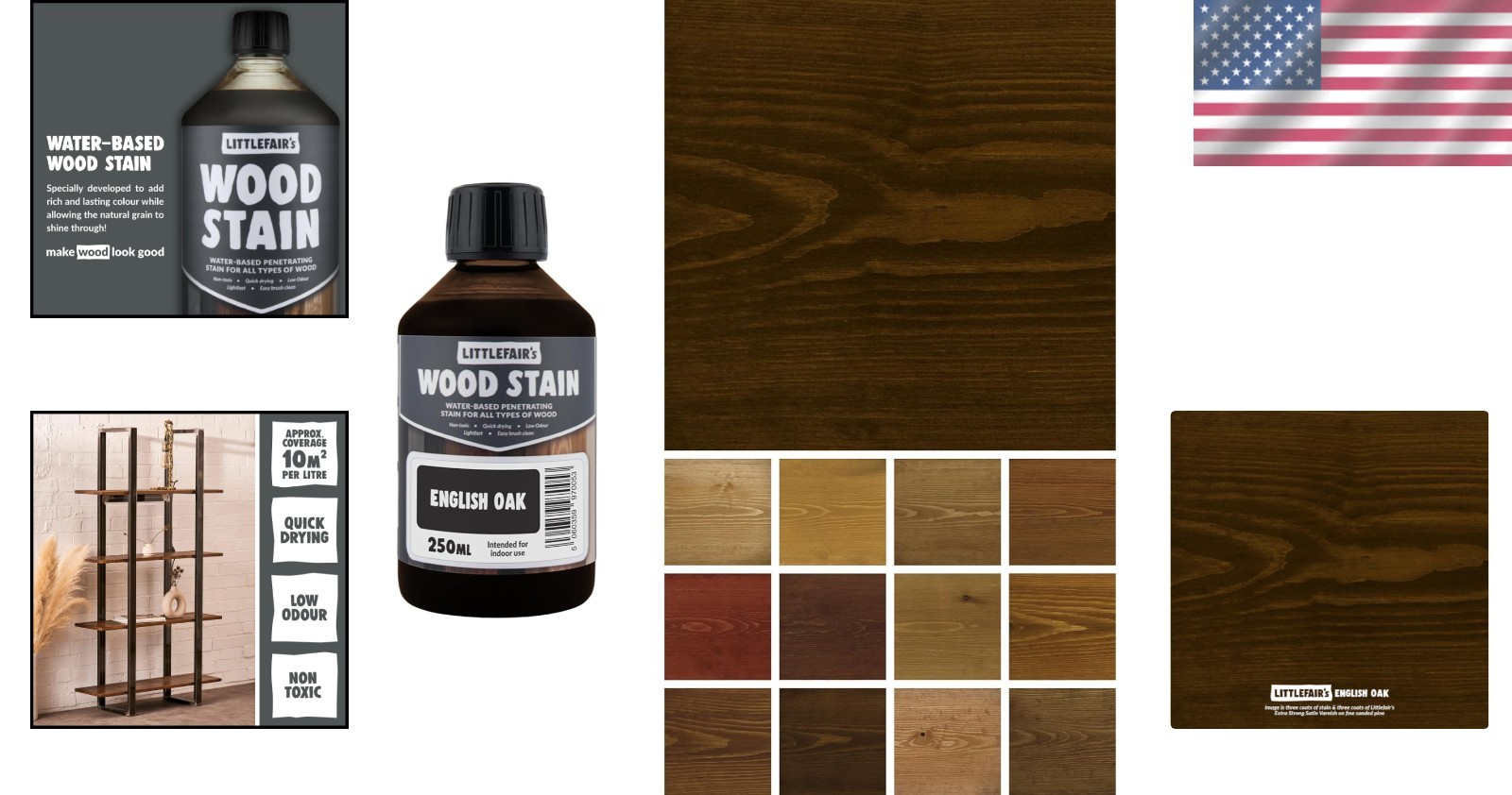 Water Based Wood Stain 8.5oz English Oak Color Perfect for Doors and Furniture