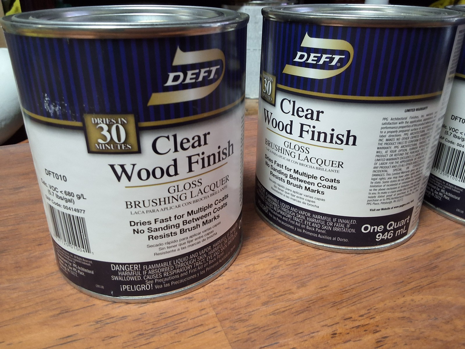 Deft Clear Wood Finish Gloss Brushing Lacquer, 1 Quart