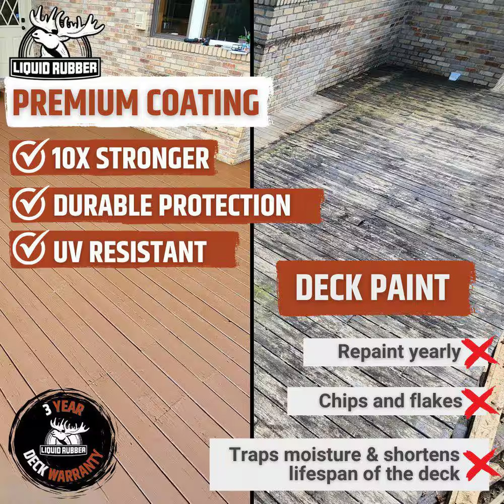 Polyurethane Deck Coating 4 Gal. 10X Stronger than Paint -Sealant for Pool Decks