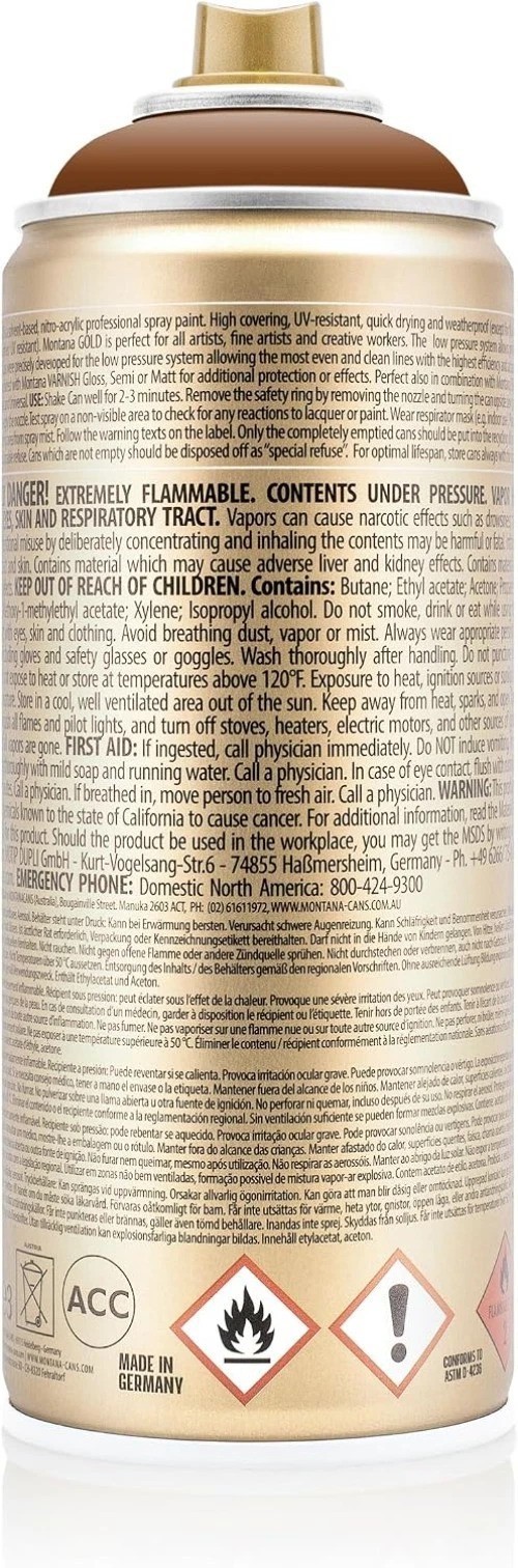 Versatile GOLD Hazelnut Spray Paint, 400ml – Perfect Coverage, Indoor/Outdoor