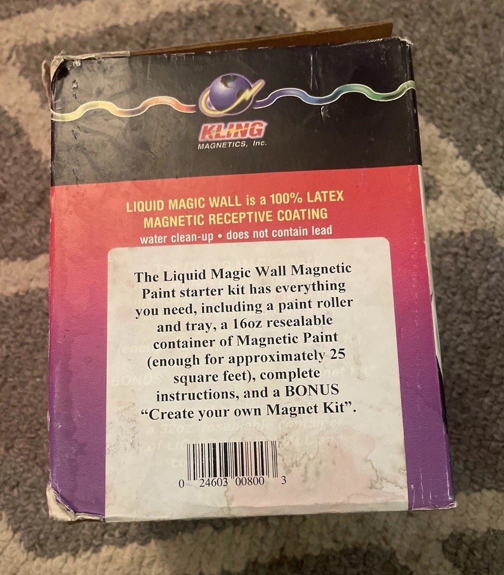 NEW – 1 Quart – LIQUID MAGIC WALL KLING Magnetic Magnet Paint