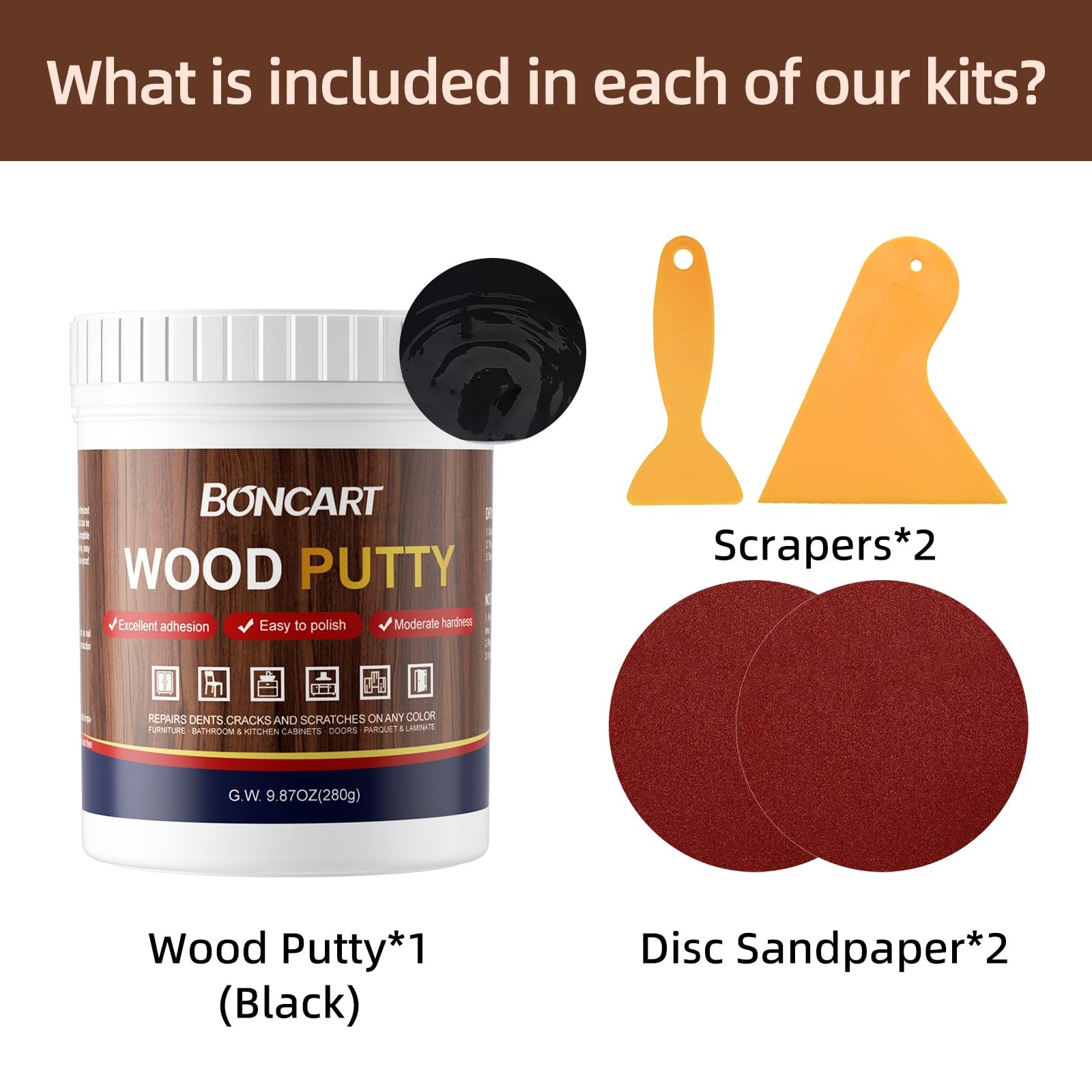 Boncart Black Wood Filler,Black Putty,Wood Filler