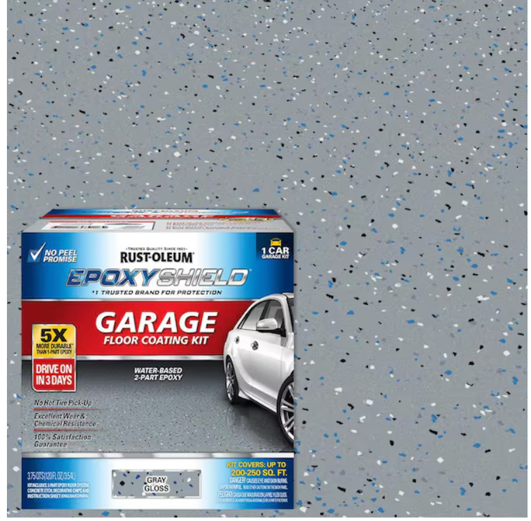 Rust-Oleum Epoxy Shield Garage Floor Coating Kit 3.75 q One Car Garage Kit